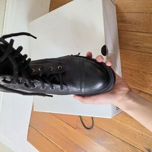Aldo Black Leather Lace Up Womens Boots SUALOCIN NIB SIZE 9